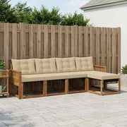 Set di divani da esterno 5 pz Naturale e Beige 3381893
