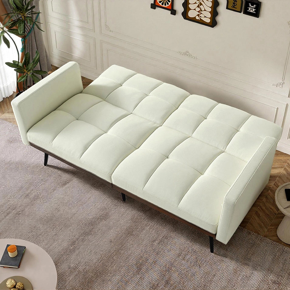 Divano futon moderno - Xylo - 146 cm - Beige - Schienale regolabile in 5 posizioni