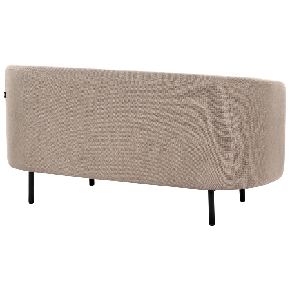 Set di 2 divani e poltrona in poliestere tortora con gambe nere stile glamour retrò soggiorno