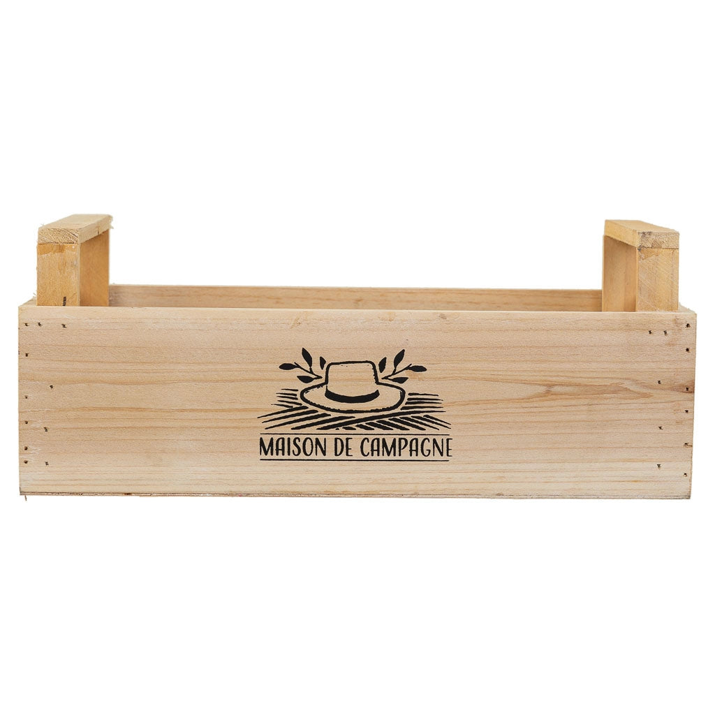 Cesto in legno marrone 33x21x9/13 h