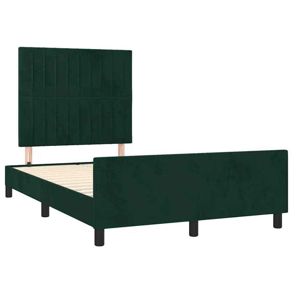 Giroletto senza Materasso Verde Scuro 120x190 cm Velluto