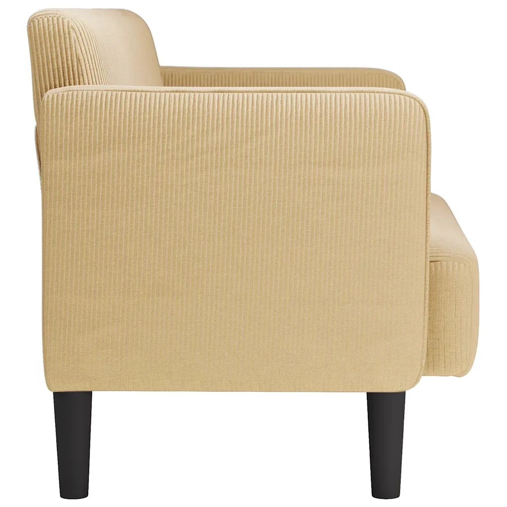 Divano Divanetto Verde Grigio 109 cm Tessuto a Coste 4100526
