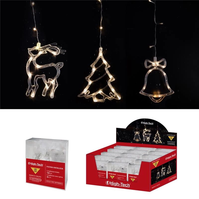 HIGH TECH FIGURA NATALIZIA 15 LED A BATTERIA COLORE LUCE CALDA
