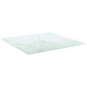 Piano Tavolo Bianco 60x60 cm 6 mm Vetro Temperato Design Marmo 322255
