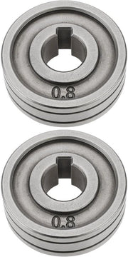 Rulli di guida 30 mm - 2 pezzi - V-groove 0,8 mm/1,0 mm - Acciaio - Compatibile con MIG/MAG - Ingresso liscio - Rullo di alimentazione