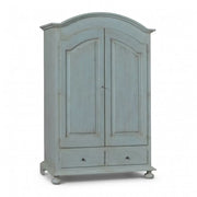 Armadio 2 porte legno shabby cerato azzurro 125x61x200 - Mobili 2G