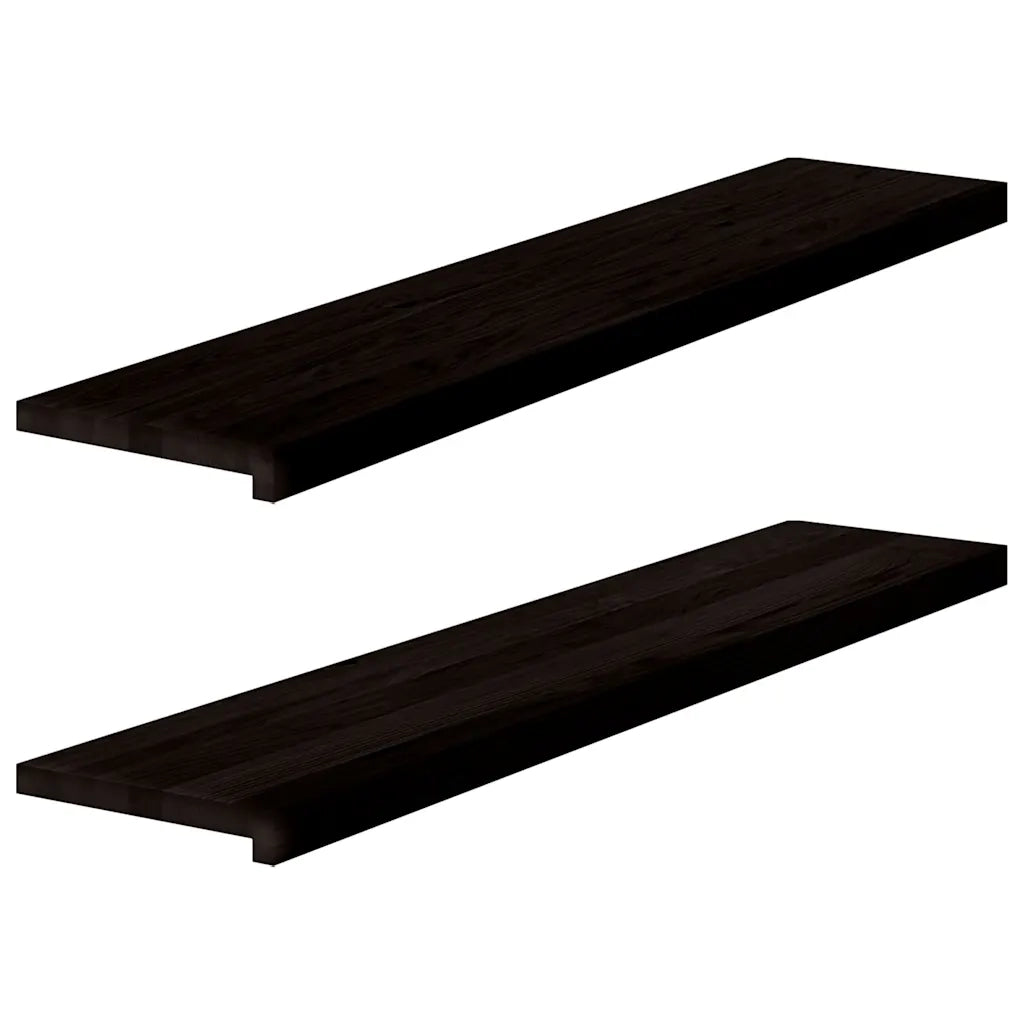 vidaXL Gradini 2 pz Marrone Scuro 120x30x2 cm Legno Massello Rovere