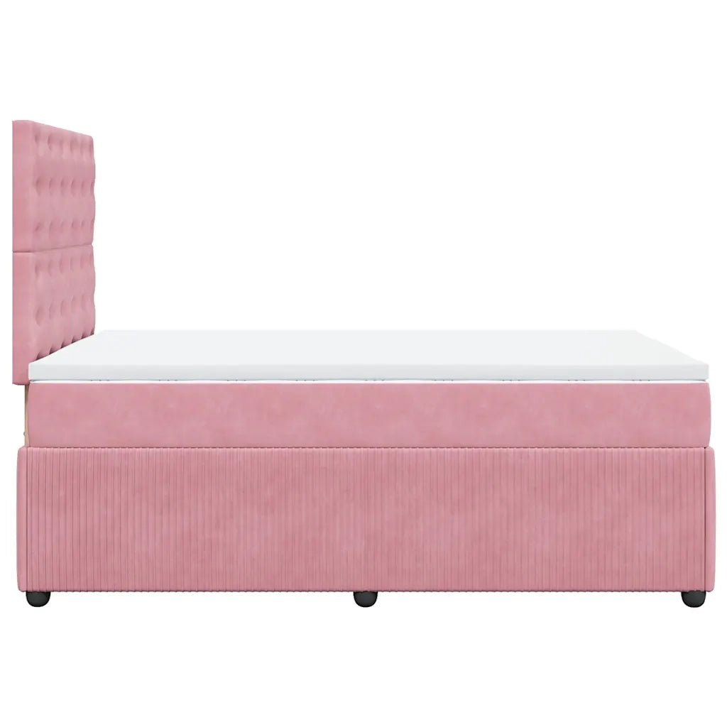 Giroletto a Molle con Materasso Rosa 120x200 cm in Velluto 3292327