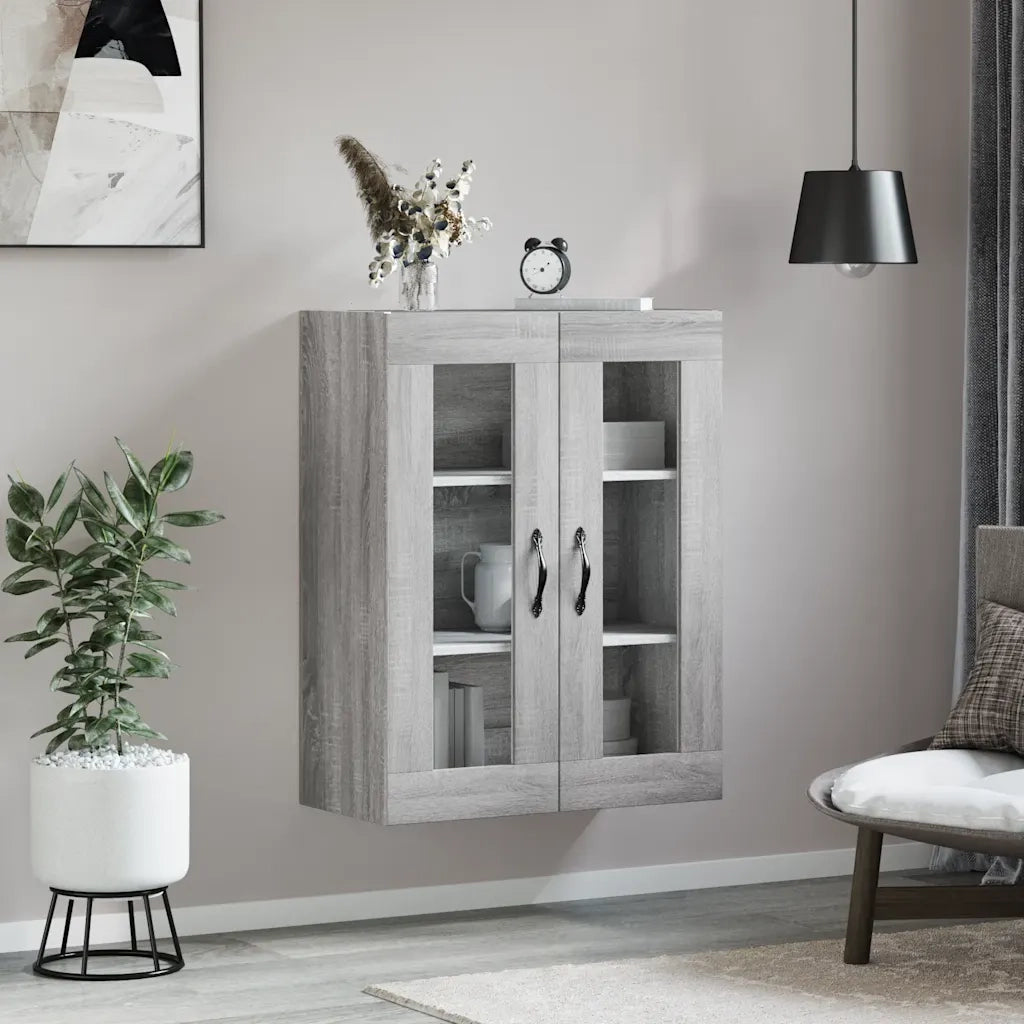 vidaXL Mobile a Parete Grigio Sonoma 69,5x34x90 cm Legno Multistrato