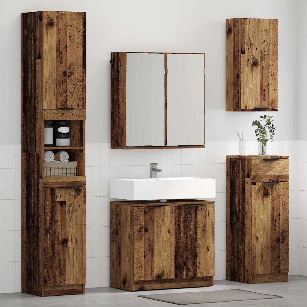 Set di Armadi da Bagno 3 pcs Legno vecchio Legno multistrato 3415656