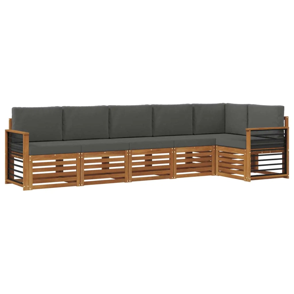 Set divano sezionale con cuscino 6 pcs Naturale e Antracite