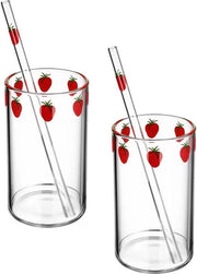 Due set di bicchieri da cocktail trasparenti con manici - vetro da acqua - bicchieri Kawaii - bicchieri da drink carini - caffè acqua latte tè - per la casa ufficio