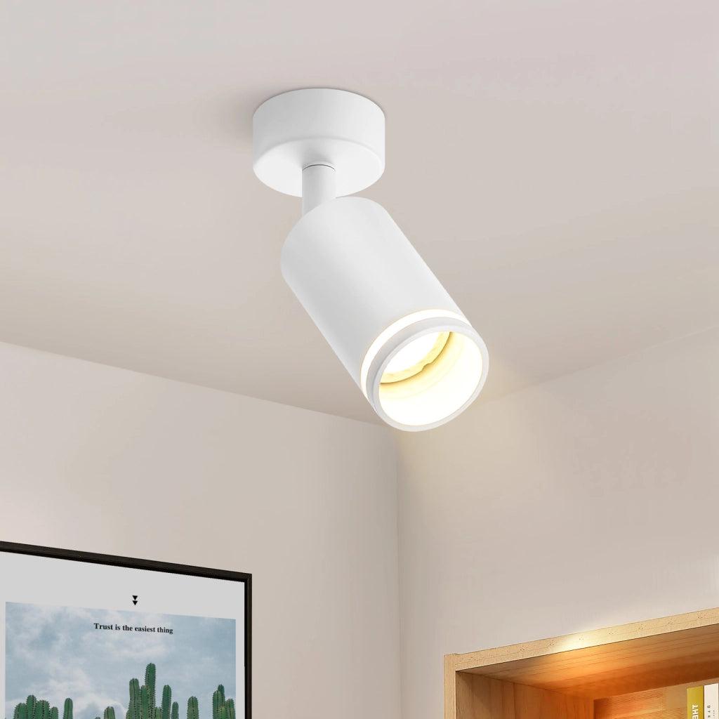ZMH Faretto da soffitto bianco 1 lampadina moderna GU10 orientabile interno in metallo