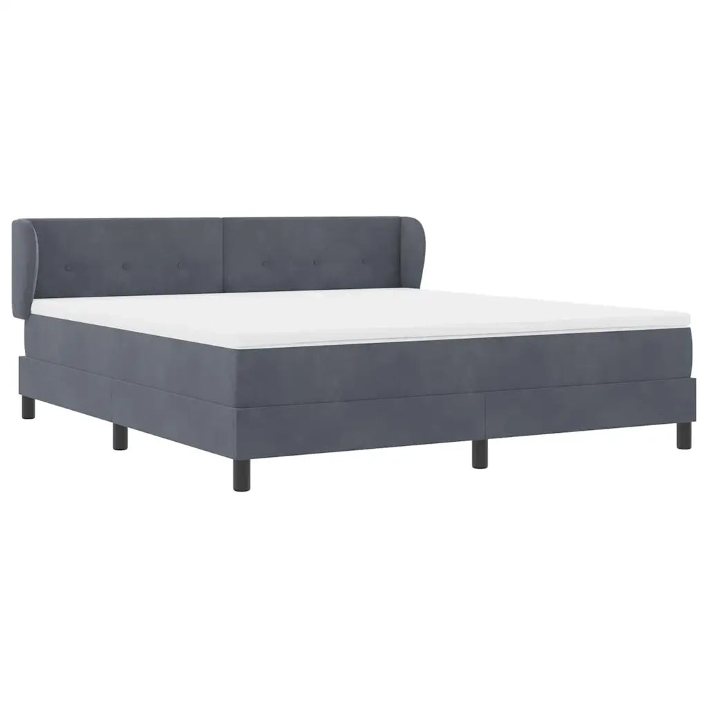 Letto a molle con testiera Grigio scuro 180 x 200 cm Velluto 3340401