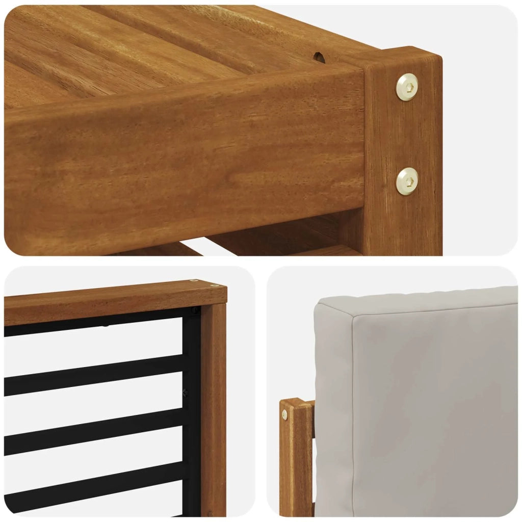 Set di divani da esterno 7 pcs Grigio Naturale e Chiaro 3374421