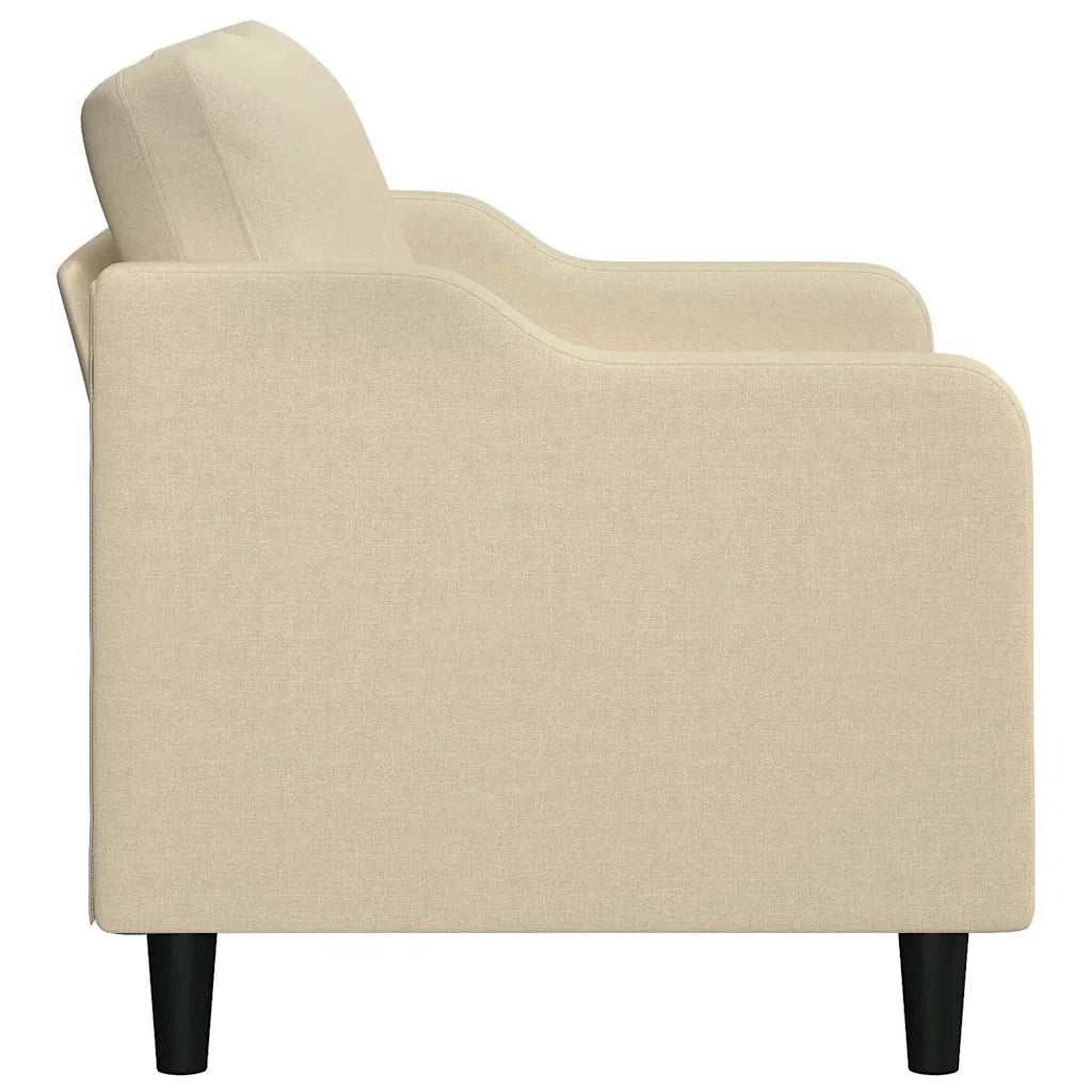 Divano a 2 Posti Crema 140 cm in Tessuto 359361