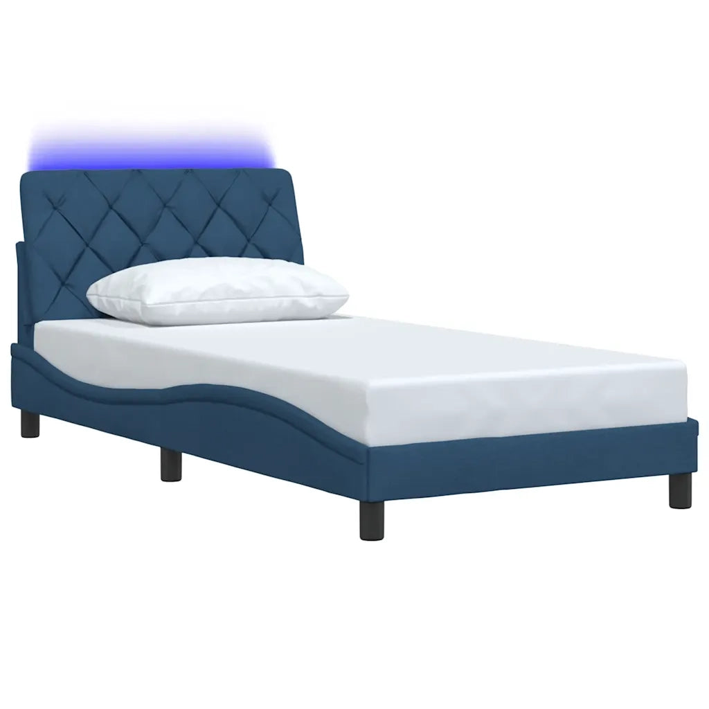 Giroletto con LED senza Materasso Blu 100x200 cm in Tessuto 3310656