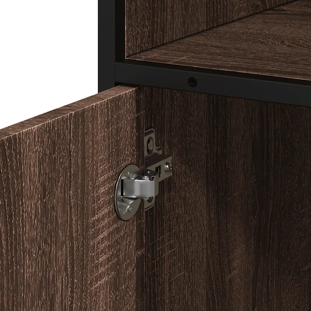 Armadietto Bagno | Armadio da bagno Rovere Marrone 35x37,5x100cm Legno Multistrato