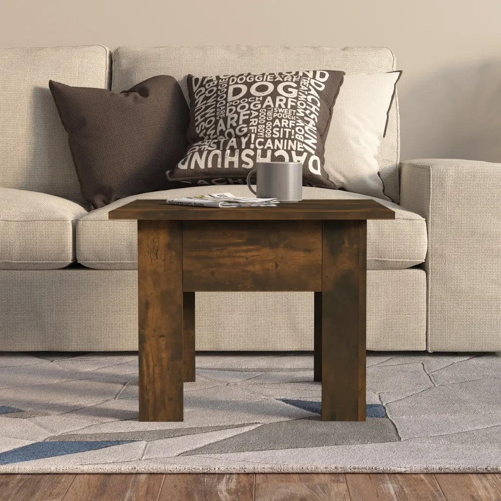 Tavolino da Salotto-Tavolino da soggiorno-Tavolo Rovere Fumo 55x55x42 cm in Truciolato