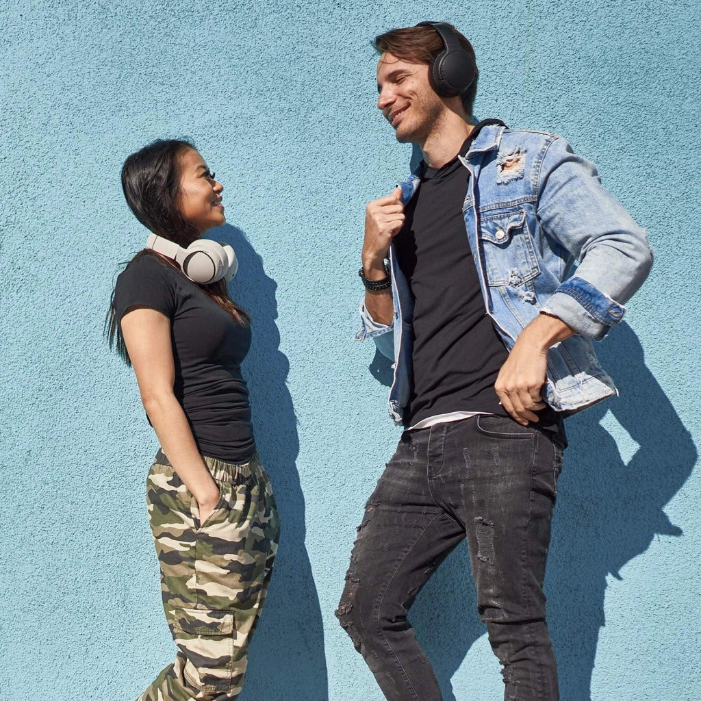 RB-M700BE-C Cuffie Bluetooth, Senza Fili, Ricarica Rapida, Funzione Active Noise Cancelling e Bass Reactor, Microfono Integrato, Fino a 20 ore di Riproduzione, Crema