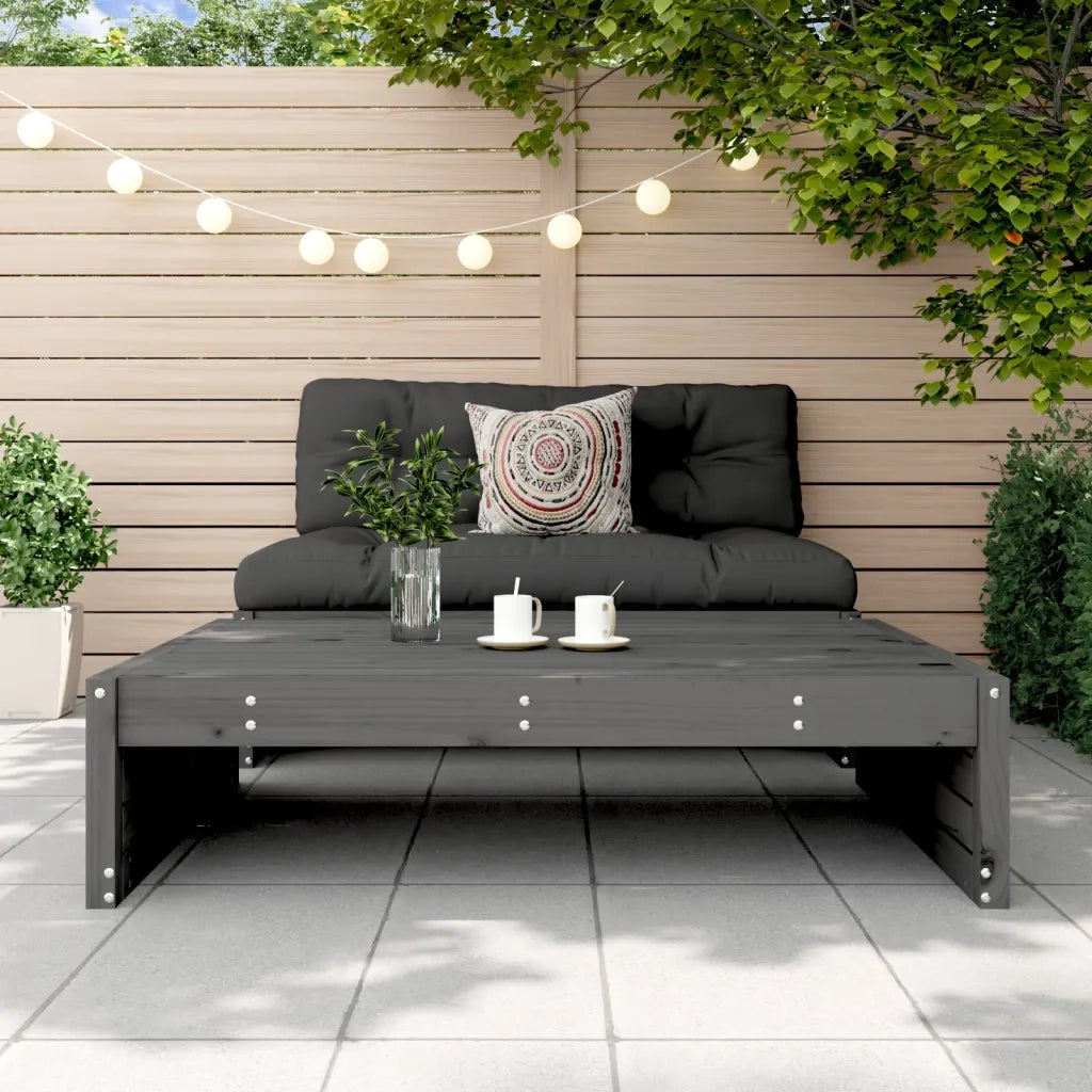 Poggiapiedi da Giardino 120x80 cm Legno Massello di Pino Grigio 825753