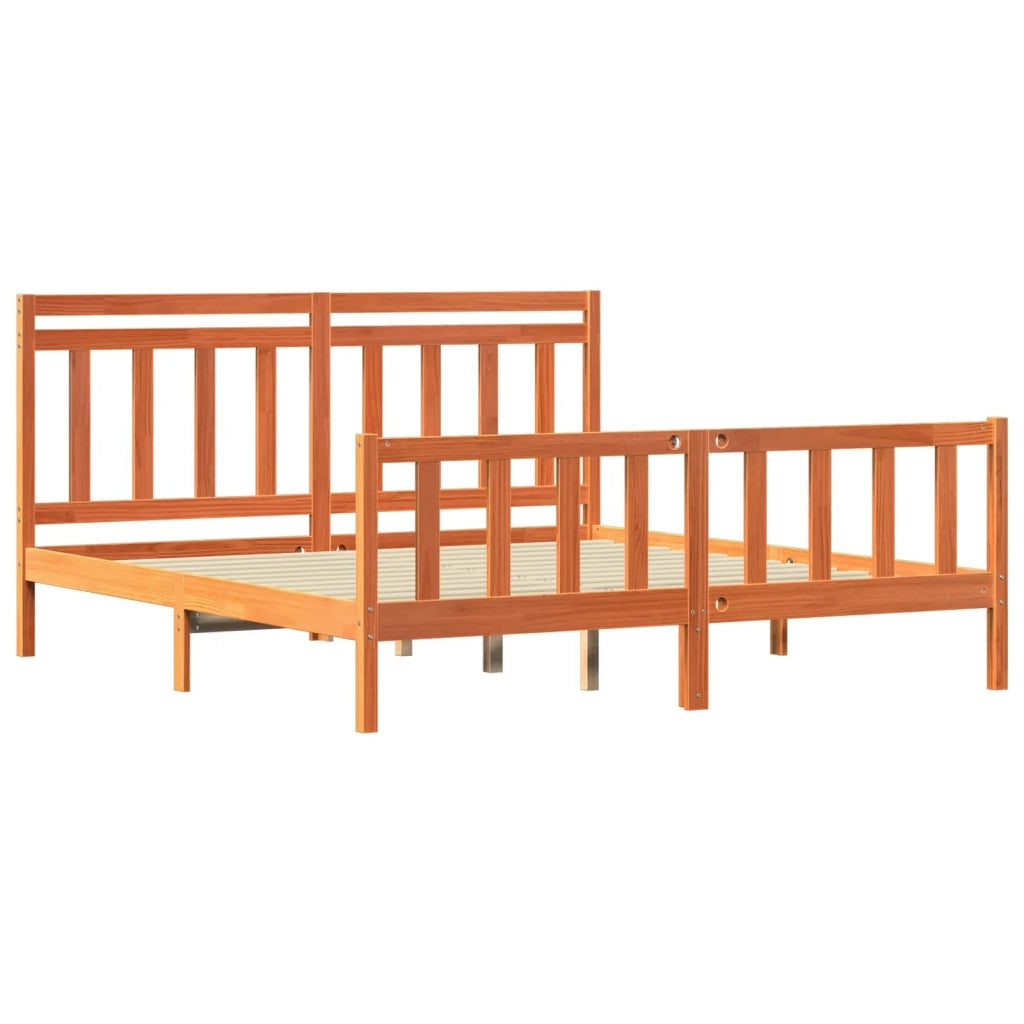 Struttura del letto 2 pcs Marrone cerato 205,5 x 185,5 x 100 cm 3418137