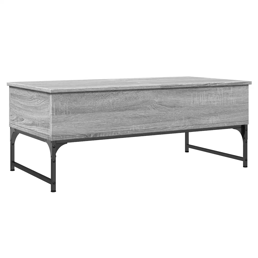 Tavolino Salotto-Tavolino da soggiorno-Tavolo Grigio Sonoma 100x50x40cm Multistrato Metallo
