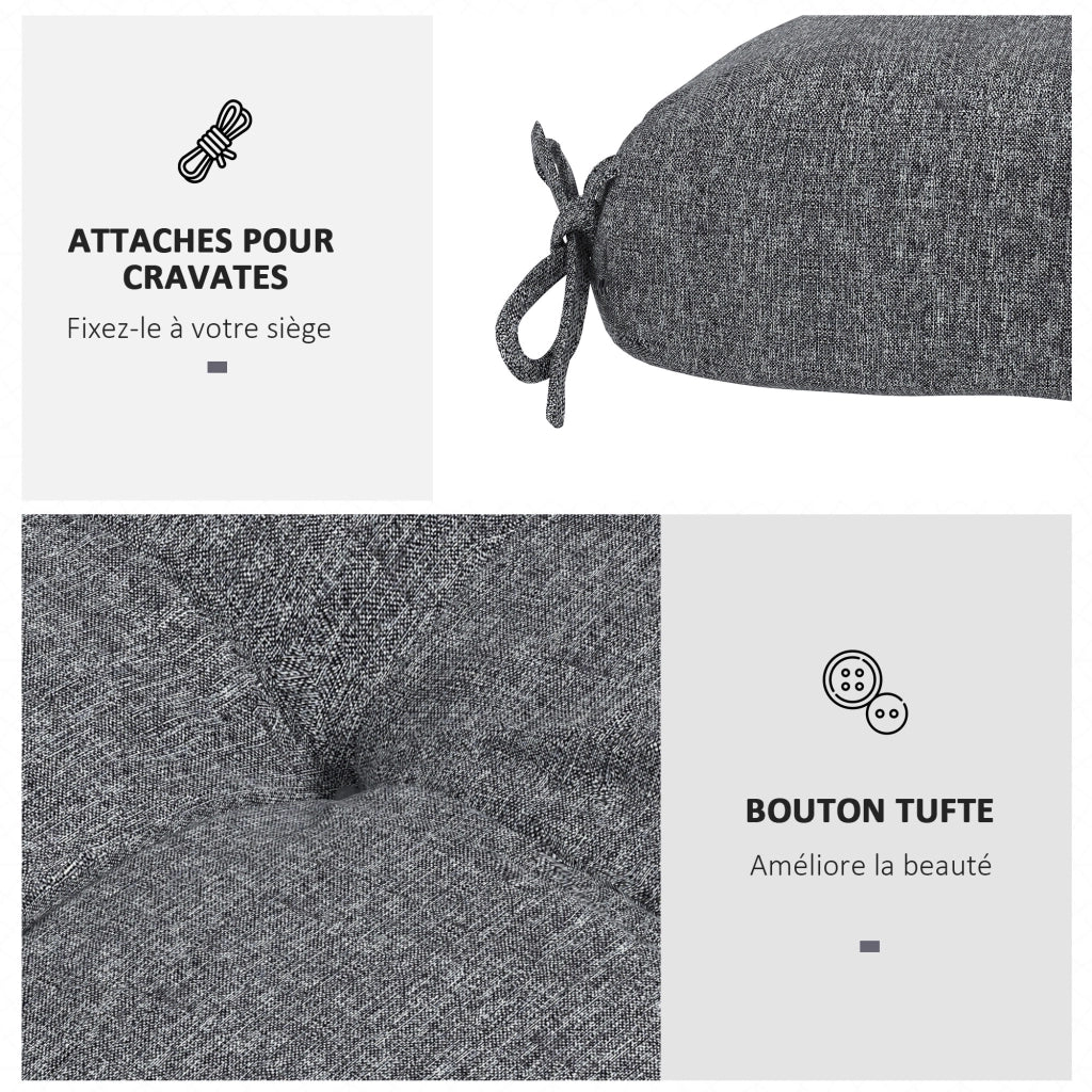 Set di 4 cuscini per sedie da giardino ¨C zephmum ¨C grigio 48x48 cm