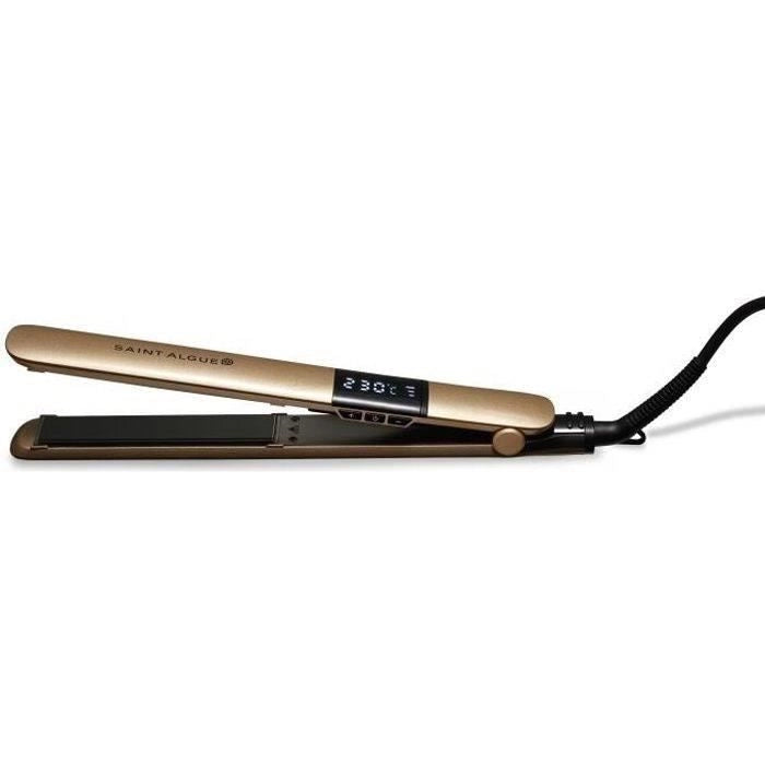 SAINT ALGUE 3963 - Piastra per capelli Demeliss GOLD - Rivestimento in ceramica - Piastre flottanti ultrasottili - Da 150 a 230  C - Nero / Oro