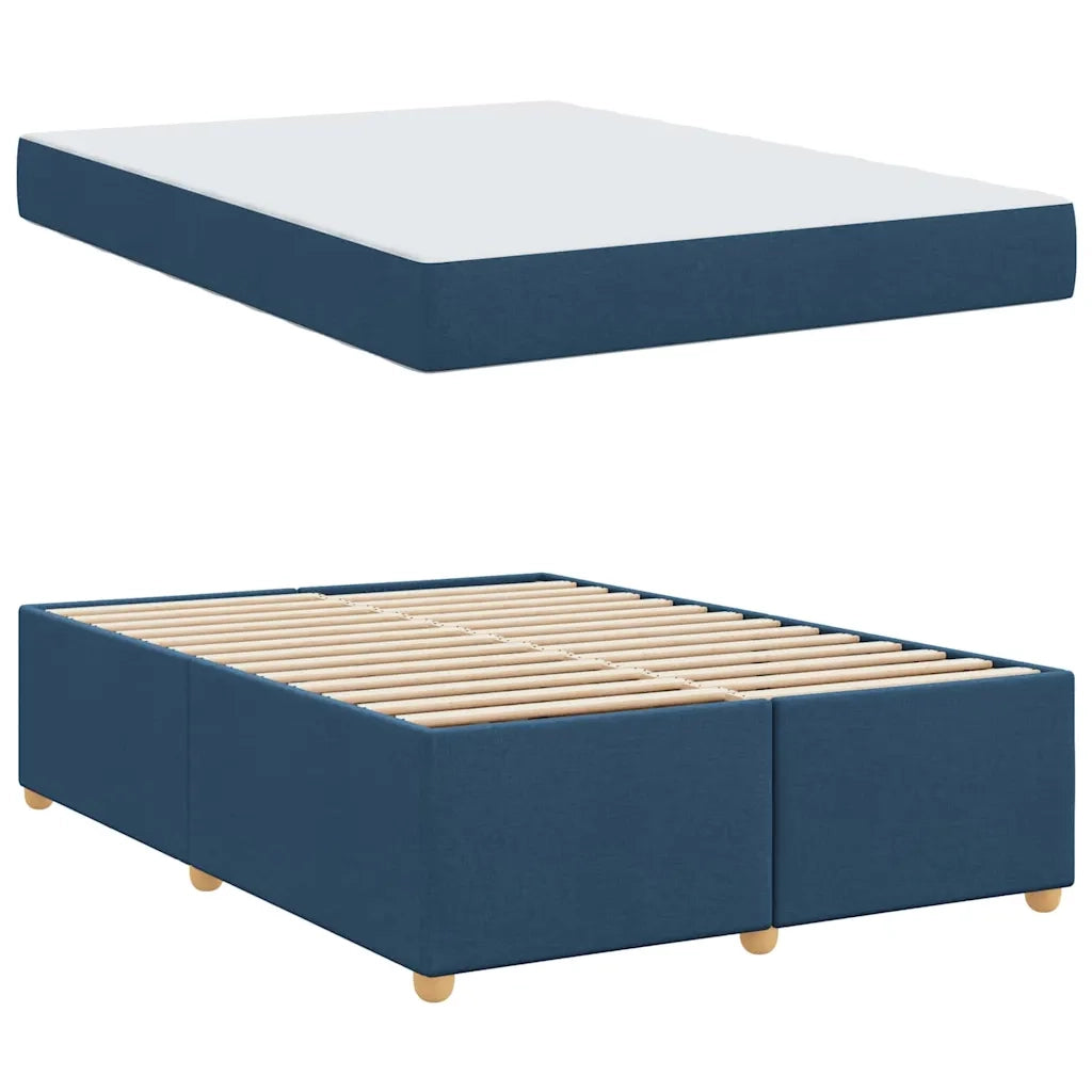 vidaXL Struttura del letto con materasso Blu 160 x 200 cm Tessuto