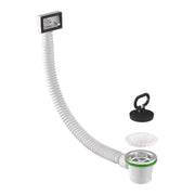 PILETTA DI SCARICO CON TROPPO PIENO RETTANGOLARE PER LAVELLO IN ACCIAIO INOX MODELLO SIMPLEX - 11/2  - BON