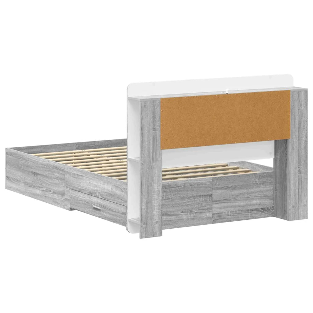 Telaio del letto con storage Sonoma grigio 120 x 190 cm 3433841