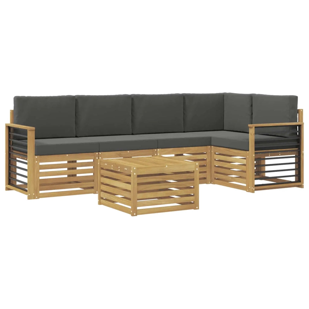 Set di divani da esterno 6 pcs Bianco e Antracite