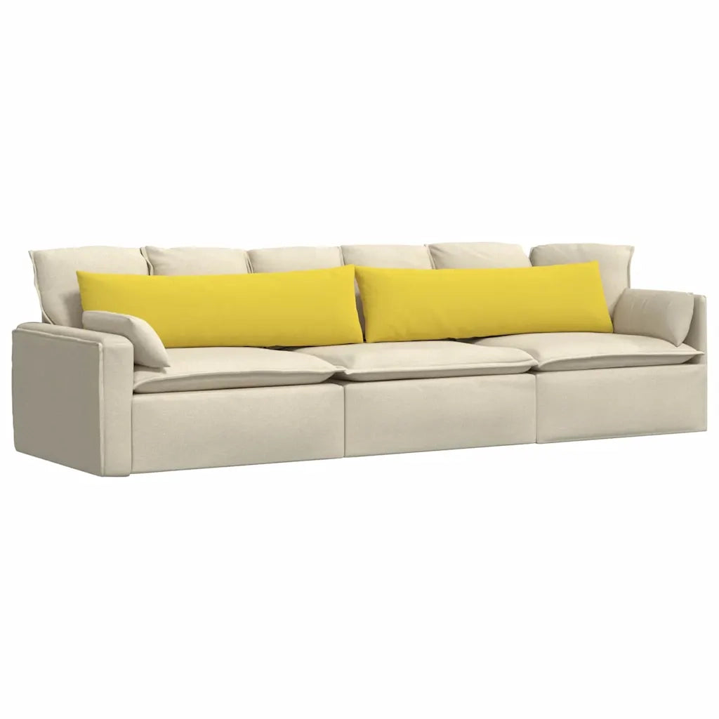 Cuscini da Divano 2 pz | Cuscini per sedie Giallo Chiaro 145 x 40 cm Tessuto