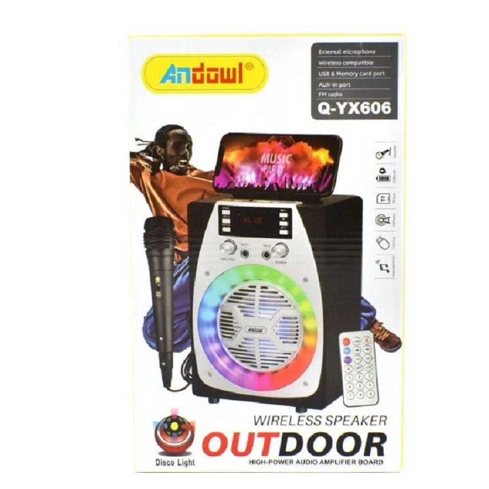 Trade Shop - Speaker Portatile Karaoke Altoparlante Bluetooth Wireless Microfono Led Q-yx606 -