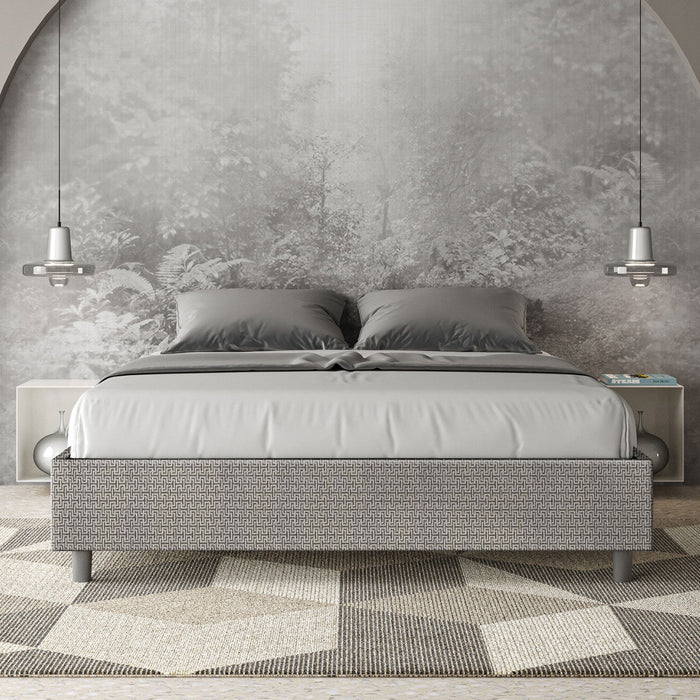 Letto Matrimoniale Sommier 160x190 cm Senza Rete Azelia Labirinto 02 Grigio