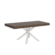 Tavolo allungabile 90x90/194 cm Clerk Premium - gambe Bianche - Noce