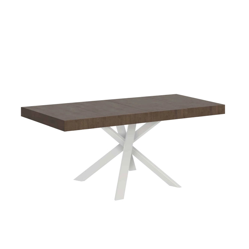 Tavolo allungabile 90x90/194 cm Clerk Premium - gambe Bianche - Noce