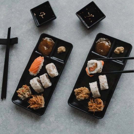 Set di Cibi Giapponesi - Set di Stuzzicadenti e Piatto da Servire - Set di Cibi Asiatici