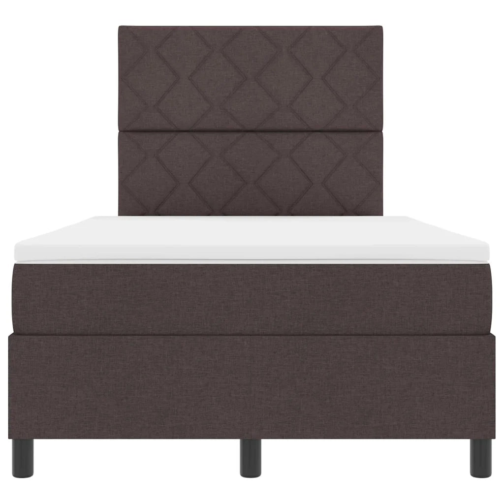 Letto a molle con materasso Marrone scuro 120 x 200 cm Tessuto 3342938