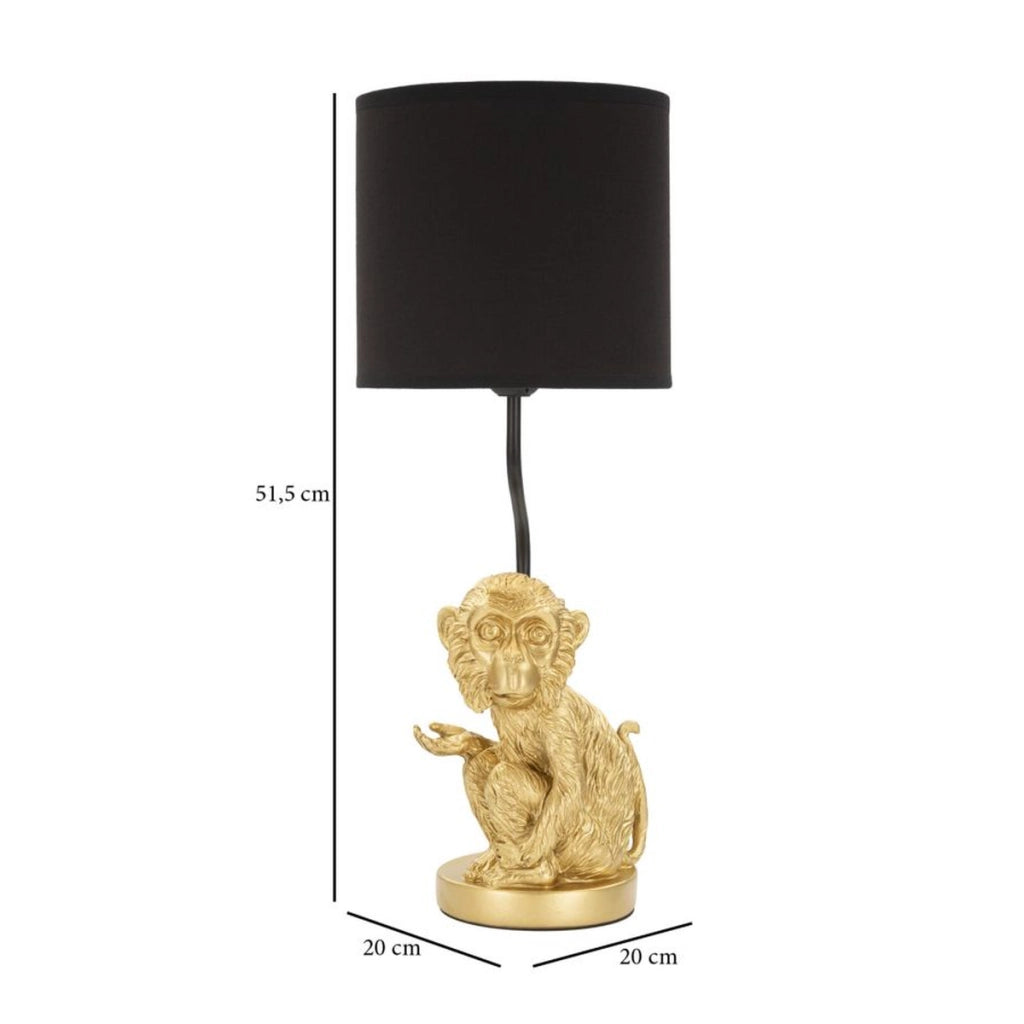 Lampada da Tavolo Scimmia 6, Nero, Poliresina, 20x20x51,5 cm