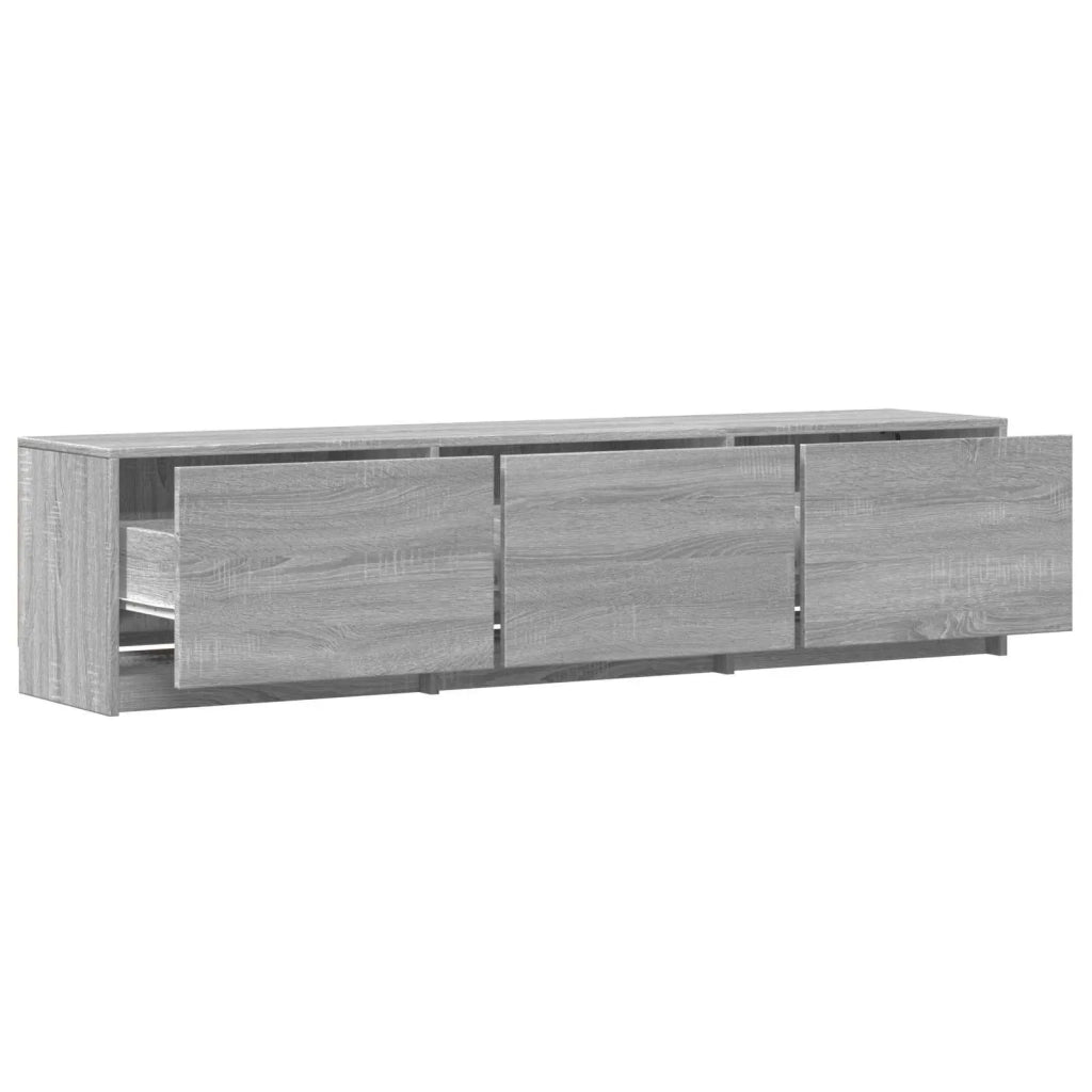 Mobile TV con LED con LED Sonoma grigia 165 x 34 x 40 cm