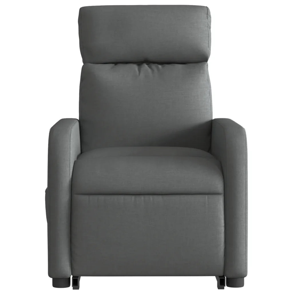 Poltrona | Sedia Relax Alzapersona Reclinabile Grigio Scuro in Tessuto