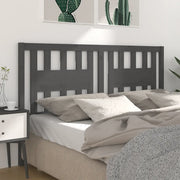 Testiera per Letto Grigia 206x4x100cm in Legno Massello di Pino 818692
