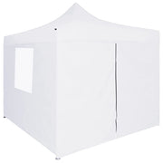 Gazebo Professionale Pieghevole 4 Pareti 3x3 m Acciaio Bianco 48861