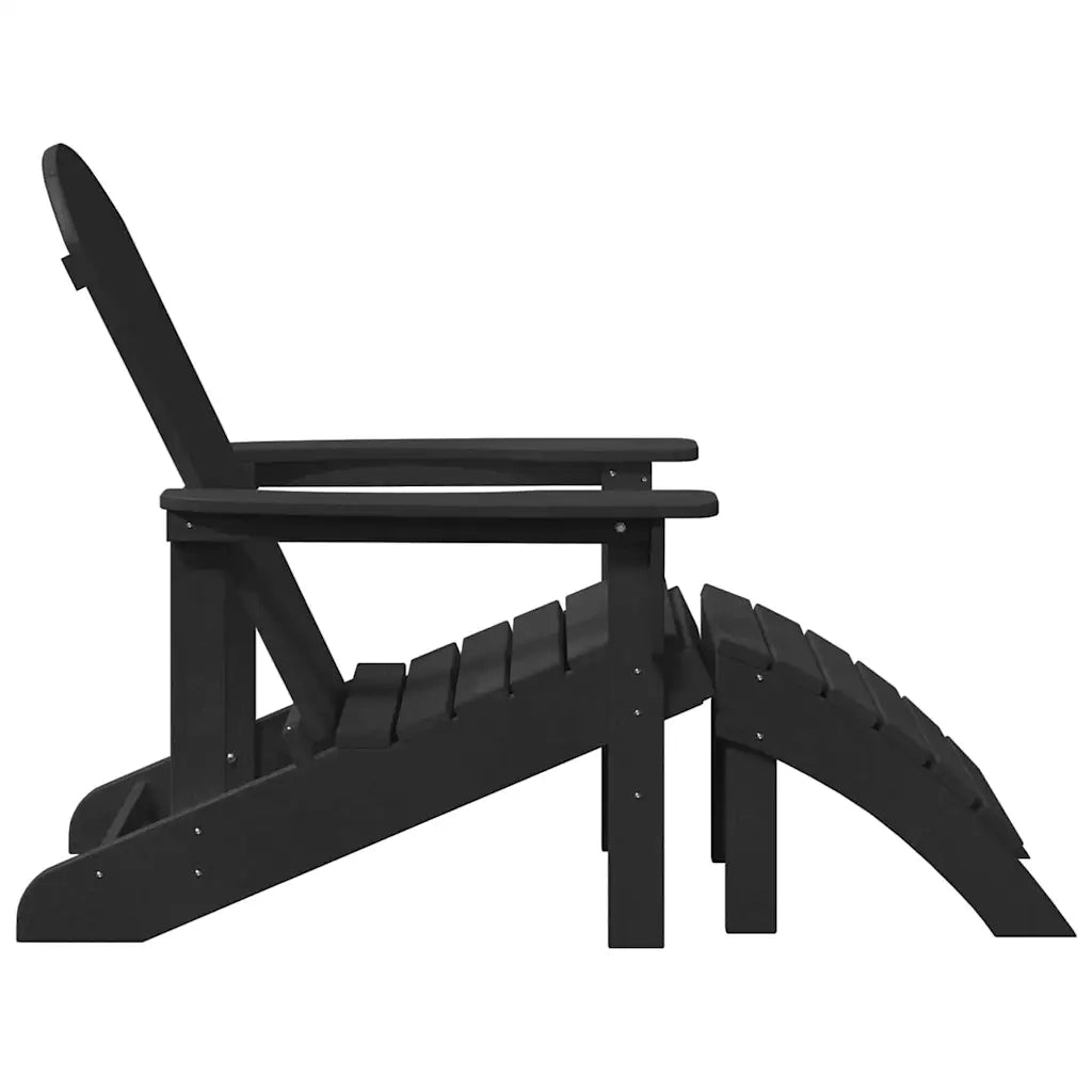 Sedia da Giardino | Sedia Adirondack Nero 82 x 74 x 92 cm HDPE