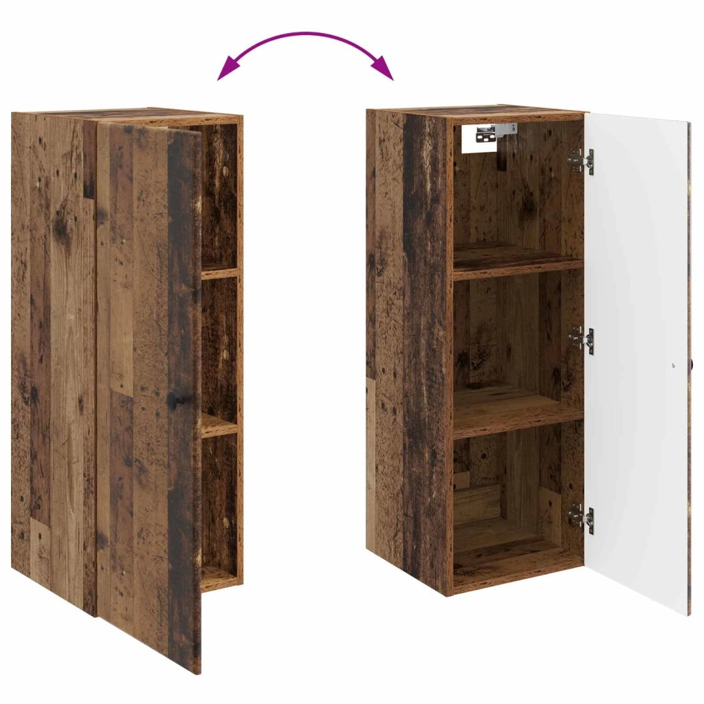 Mobiletto a muro Legno antico 33 x 34,5 x 90 cm