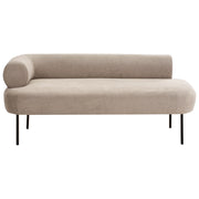 Chaise Lounge Tortora Sinistra in tessuto poliestere con cuscini decorativi Gambe in metallo Soggiorno di design moderno