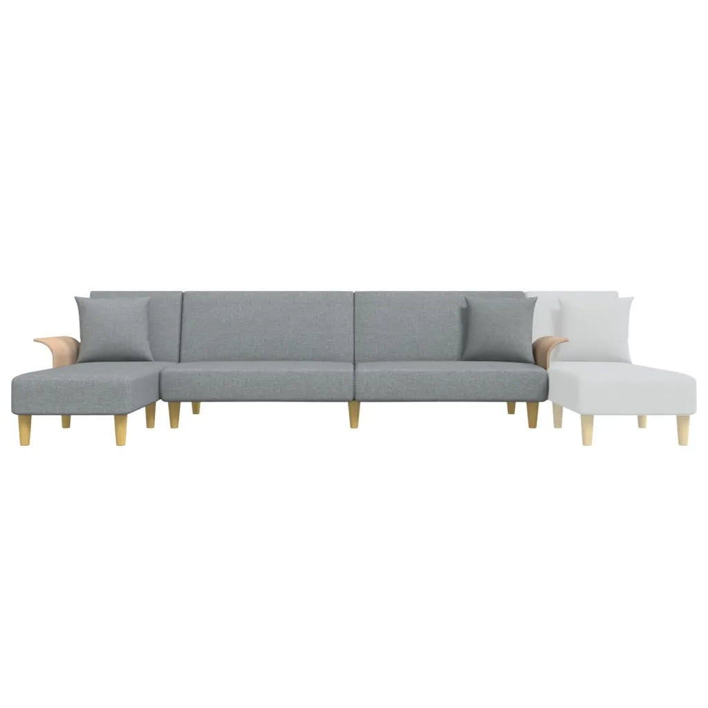 Divano Letto a L Grigio Chiaro 279x140x70 cm in Tessuto 3157211