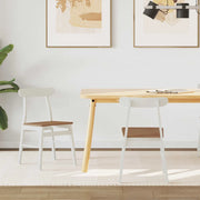 Sedia da pranzo 2 pcs Bianco e Naturale 43 x 44,5 x 77 cm